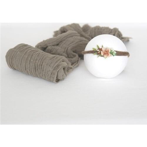 Hand Dyed Cheesecloth Wrap Tieback Baby Swaddle Sack Photo Props Newborn Wrap Flower Headband Set Newborn Baby Photography Props