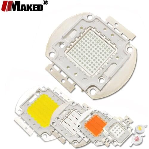 High Power LED COB Chips 1 3 5 10 20 30 50 100 Watt Warm Cool White Red Green Blue RGB Square Matrix Integrated Lamp Bulbs Light