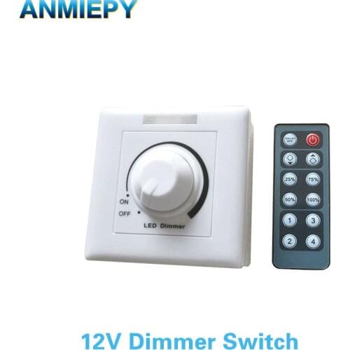 LED Dimmer Switch DC 12V 24V 12A/30A Adjustable Brightness Lamp Bulb Strip Driver Single Color Light Power Supply Controller