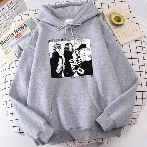 Hot Sale Cool Anime Tokyo Revenger Printing Fleece Autumn Sportwear Men Hoody Thick Winter Male Hooded Oversized Soft Sweatshirt