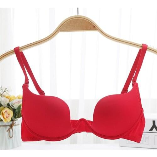 U Cup Sexy Puah Up Bras Gather Seamless Underwire Underwear Plus Size Bras 36ab 38AB for Woman Sexy W Wave Push Up Lingerie