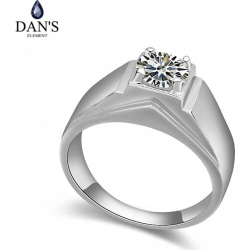 DANS Real Austrian Crystals Brand AAA Zirconia Micro Inlays Fashion Ring for women New Geometric 110023white