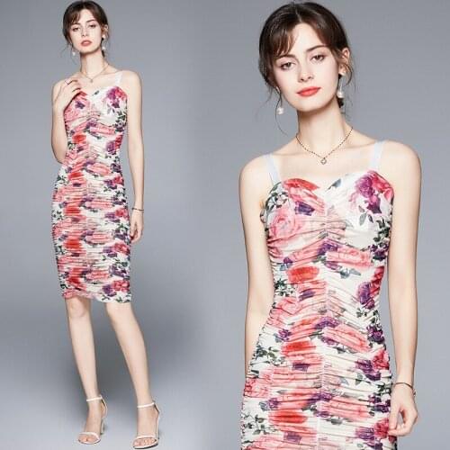 Elegant Dress Adjustable Shoulder Strap vestido de mujer Summer Office Lady Daily Sheath robes Back Zip Up vestidos de verano