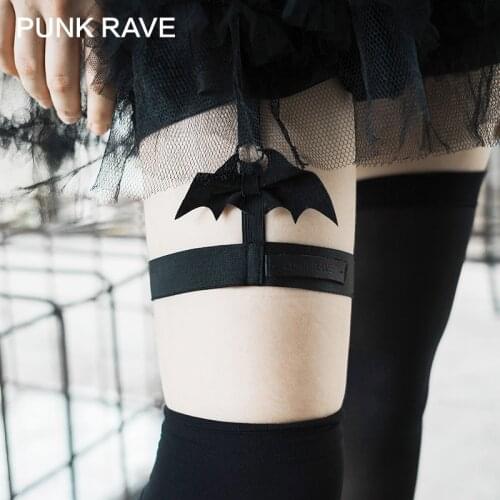 PUNK RAVE Girls Street Punk Dark Bat Legs Decorated Sexy Ribbon Leg Ring Female Jewelry Women Accessories