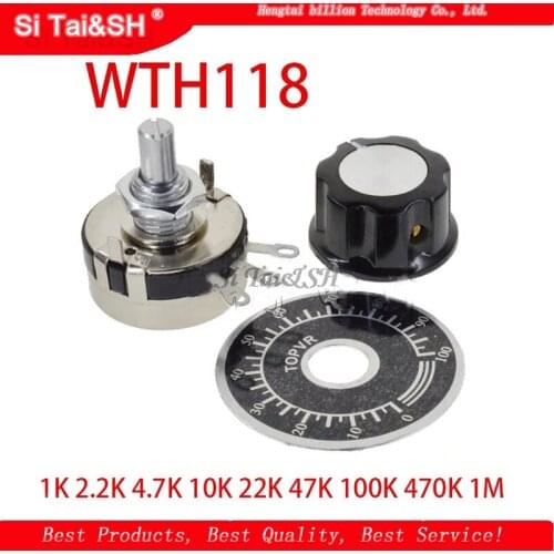 1 set WTH118 DIY Kit Parts 2W 1A Potentiometer 1K 2.2K 4.7K 10K 22K 47K 100K 470K 1M