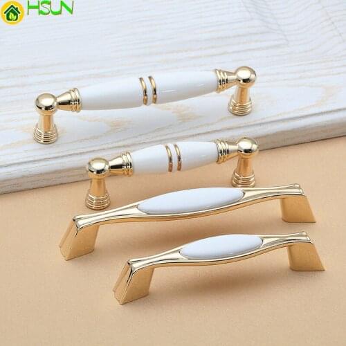 1 pc Furniture Gold Knob Cabinet Knobs and Handles Simple Kitchen Handles Drawer Pulls Gold Door Handles CZ-0285
