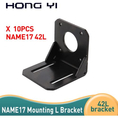 Free shipping 10 Pcs NEMA17 Stepper Motor L Bracket Mounting Bracket Mount 42 series Motor mounts for 3D printer accessories