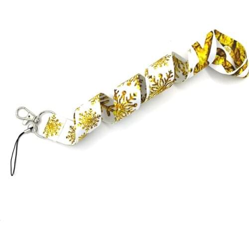 10pcs Regooly RE161 Golden snowflake Neck keychain necklace Cartoon Neck Strap Lanyard ID badge holder Keychain Lanyard present