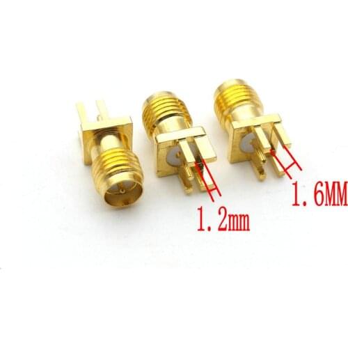 100pcs RP-SMA female plug center solder PCB clip edge mount RF connectors
