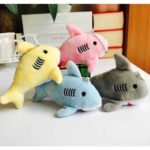 12cm Cute Sharked Plush Stuffed Hanging Doll Key Chain Pendant Bag Decor Gift