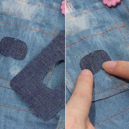 5PCS DIY Iron On Denim Elbow Patches Denim Patches Repair Pants For Jean Clothing And Jean Pants Apparel Sewing Fabric