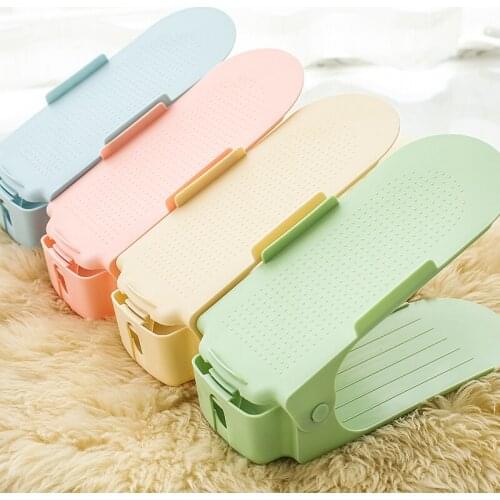 8Pcs Double Shelf Shoe Rack Cabinet Shoe Storage Organizer Space Saving Plastic Adjustable Shoes Organizers