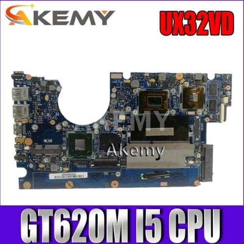 Akemy UX32VD motherboard For Asus UX32V UX32VD laptop motherboard I5 CPU GT620M 2GB RAM original Test motherboard mainboard
