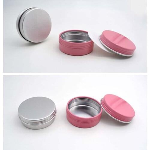 25g/ml Empty Pink Black Aluminum Jar Cans Boby Face Mask Cream Pot Spices Candle Cream Sample Pack Bank Containers 100pcs