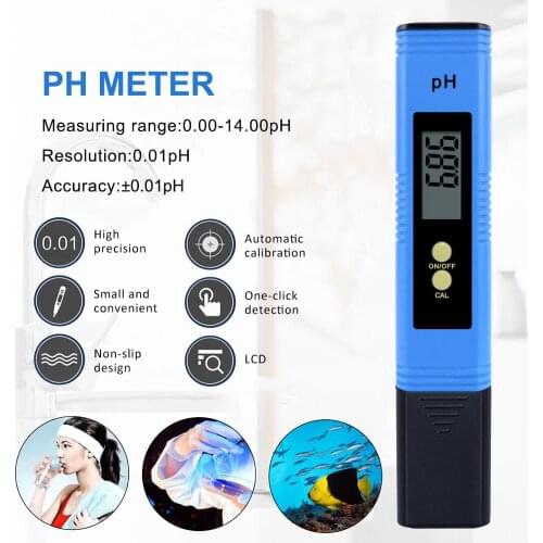 Digital LCD PH Meter Pen of Tester Accuracy 0.1 Aquarium Pool Water Wine Automatic Calibration Water Quality Purity Test Tool
