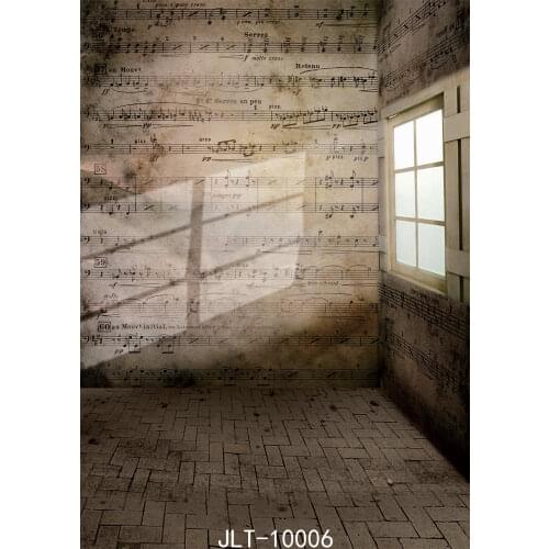Retro Photography Backdrops Musical Note Wall Brick Photo Background Corner Vinyl Cloth 3d Customize Profissional Photography