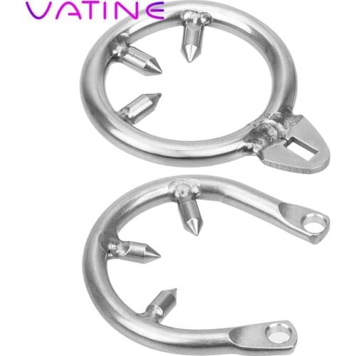 IKOKY Sex Toys for Men Cock Cage Accessories Time Delay Parts Stainless Steel Erotic Penis Lock Male Chastity Device