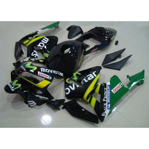 Motorcycle Injection fairing kits for pe cbr600 2003 2004 CBR 600 RR 03 04 CBR600RR black movistar fairings