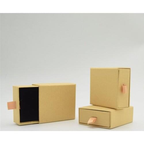 1pcs Kraft Paper Box Jewelry Storage Box