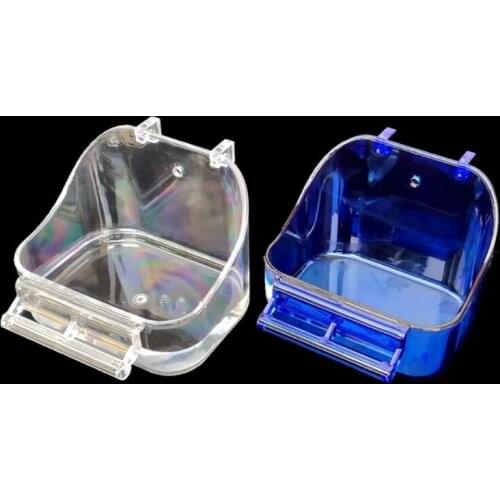 Bird Bath Box Cleaning Pet Supplies Cockatiel Bathtub with Hanging Clips Perch for Little Bird Portable Birdcage Shower