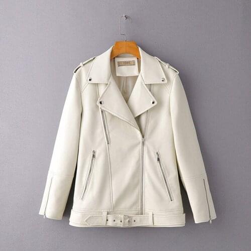 Brand New Autumn Women Faux Leather Jacket Casual Loose Soft Pu Motorcycle Punk Leather Coat Female Zipper Rivet Outerwear Y889