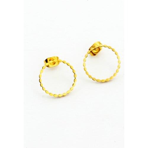 Minimalism Thin Twist Hoop Circle Stud Earings Fashion Jewelry Brincos 2017 Stainless Steel Gold Color Charm Oorbellen Bff Gift