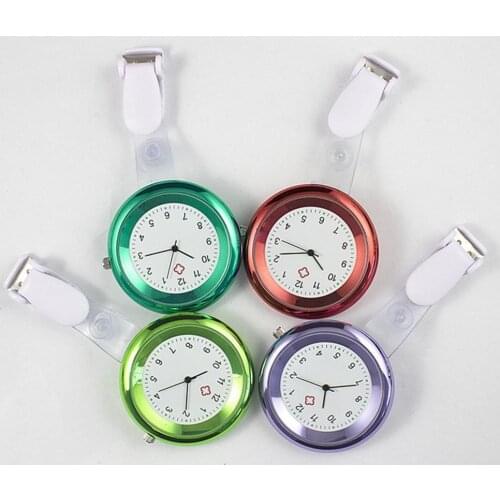 Fashion Round Numeral Analog Quartz Clip On Nurse Medical Doctor Pocket Watch