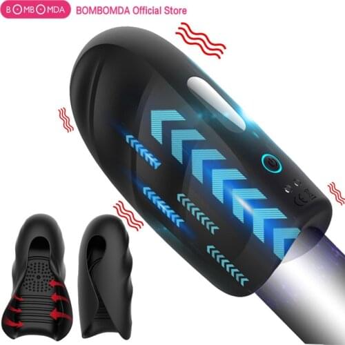 Blowjob Male Masturbator Vibrator Deep Throat Penis Delay Trainer Sex Toys for Men Automatic Oral Climax Glans Stimulate Massage