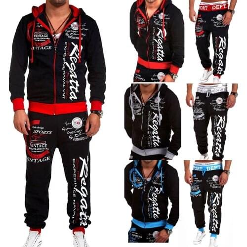 ZOGAA New Fashion Hoodies Tracksuits Men Sporting Suit Set Sweatshirt+Pant Casual Cotton Suit Size S- XXXL Men Sweatpants