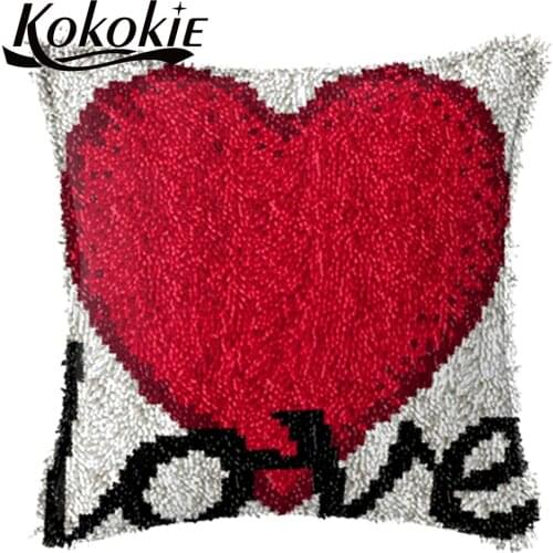 Love printed cross stitch kits Crocheting Rug Kits Yarn diy rug carpet Latch hook rug kits cushion embroider needlework kits