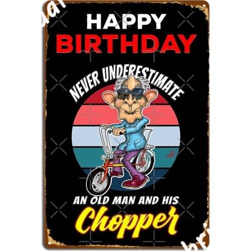 Never Underestimate An Old Man With A Bicycle Funny Metal Sign Plates Home Retro Club Party Tin Sign Poster
