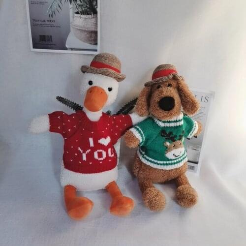 New Hot Small Duck Doll Lovely Straw Hat Cute Duck With Sweater Plush Toy Animals Doll Children Kids Baby Girl Birthday Gift