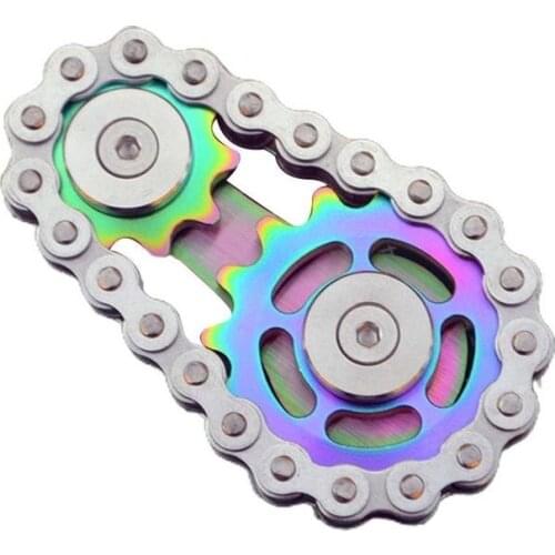 Fingertip Toys Metal Toy Gear Chain Spinner Relieve Stress Sprocket Flywheel For Kids Adult Kids Birthday Holiday Gifts