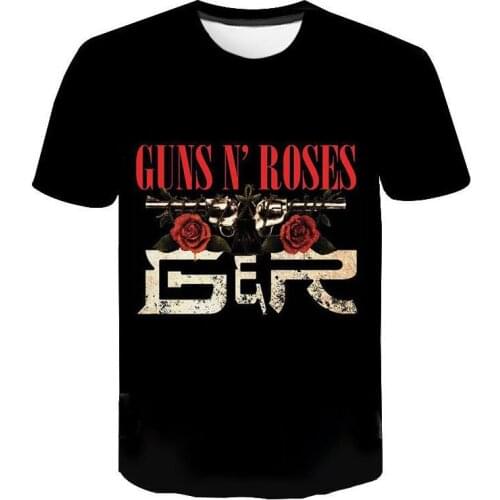Punk Guns N Roses Graphic T Shirts Tee Men Clothing Camisetas Tops Ropa Hombre Summer Streetwear Camisa Masculina Verano Roupas