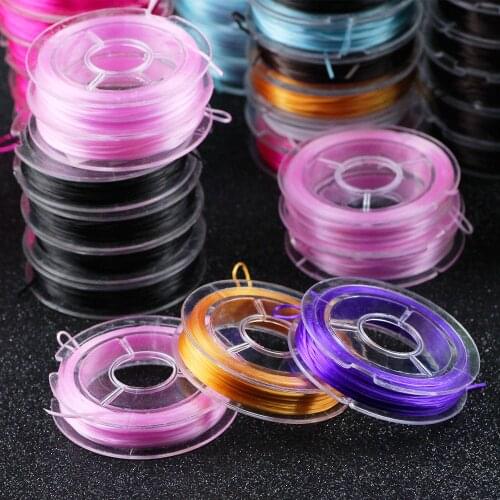 RBFHYER Flat Crystal Transparent Strong Stretch Elastic tretch String 0.8mm 10M DIY Bracelets Necklace Jewelry Making