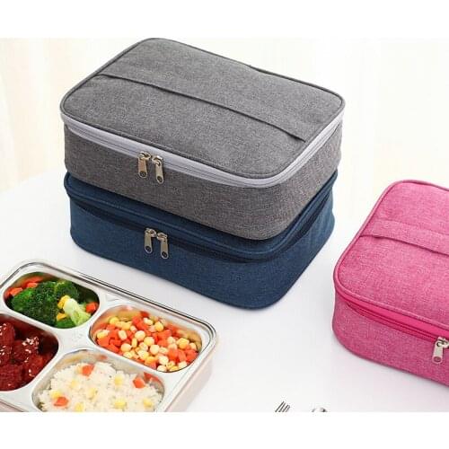 Portable Lunch Bag New Thermal Insulated Lunch Box Tote Cooler Handbag Bento Pouch Dinner Container School Food Storage Bags