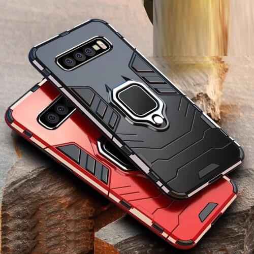 Shockproof Armor Case for Samsung Galaxy S21 S20 FE S10 Plus Note20 Note 10 Ultra Lite Car Magnetic Ring Stand Phone Back Cover
