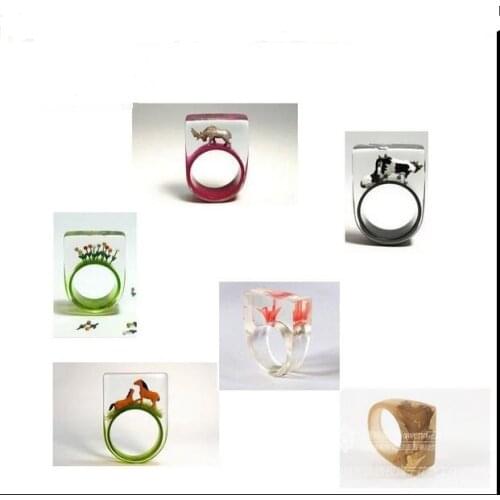 1 piece DIY Clear Silicone Ring Mould For Epoxy Resin with Real Flower Handmade Jewelry Tools Equipments resin molds for jewelry