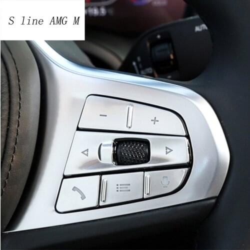 Car Styling Steering Wheel Buttons decoration frame Covers Stickers Trim for BMW 3 series G20 G28 2020 lnterior Auto Accessories