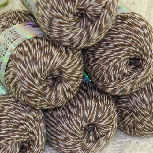 Sale 6balls X 50g pure high quality 100% cashmere warm soft Knitting Yarn 630 Khaki Beige Multi