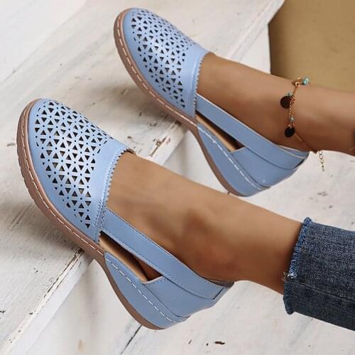 Summer Flat Round Toe Womens Sandals 2021 New Retro Button Sandals Comfy Retro Velcro Mary Jane Comfortable Shoes for Women