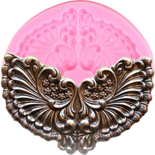 Angel Wings Silicone Mold Scroll Relief Fondant Cake Border Decorating Tools Clay Candy Resin Moulds Chocolate Gumpaste Moulds