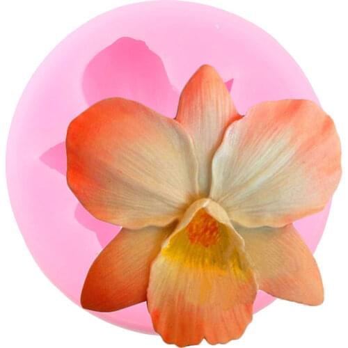 Orchid Silicone Mold Sugarcraft Flower Fondant Cake Decorating Tools Cupcake Topper Fondant Mold Candy Chocolate Gumpaste Moul