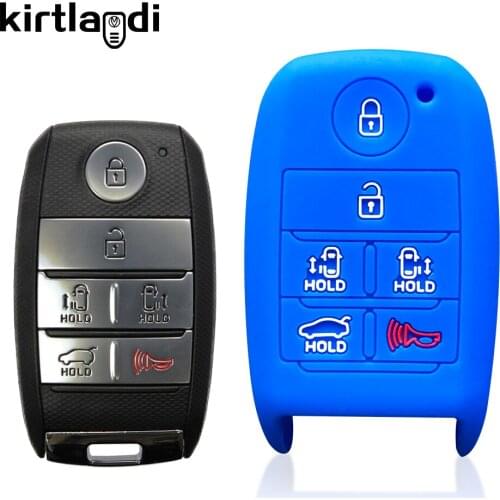 6 Button Remote Control Silicone Car Key Cover Holder for KIA Sedona Grand Carnival Sorento Shell Fob Key Case Protection Skin
