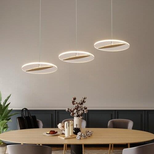 Dining room chandeliers are simple three-head dining room lights creative acrylic straight LED dining table lights Cafe lights