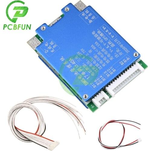 New 13S 14S 17S 20A 40A 48V 52V 60V Ternary Lithium Battery Protection Board with Equalization GPS Port Bms40A Current 500W 3.7V