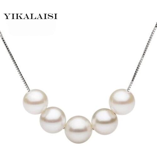 YIKALAISI 2017 Pearl Necklace Pearl Jewelry AAAA Circle Natural Pearl Pendants 925 Sterling Silver Jewelry For Women Gift
