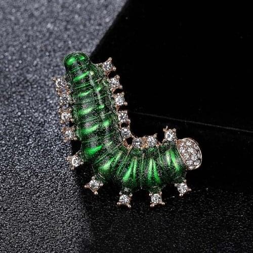 Zlxgirl jewelry fashion Caterpillar insect brooch bouquet for men punk bijoux womens kids Party Dresses Brooch hats accessories