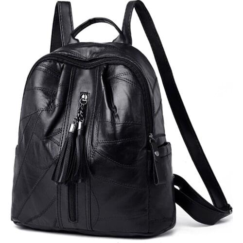 Womens waterproof genuine leather backpack fashion bag schoolbag school bag pack book bag Preppy Style travel for female 2021