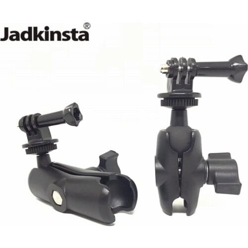 Jadkinsta 1 Inch Ball Mount 1/4 Threaded Stud Double Socket Arm Tripod Mount Adapter for Gopro DV Cameras